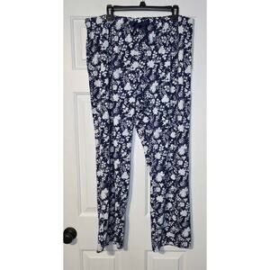 Lands’ End Pajama Pants Women's Large Blue‎ Floral Size XL